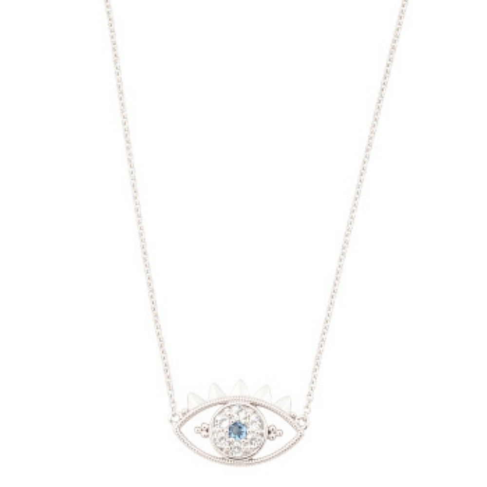 Judith Ripka Sterling Silver Evil Eye Necklace